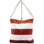 Дамска ежедневна чанта в двуцветна комбинация / Съни 22 бял-червен