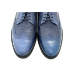 Елегантни мъжки обувки от естествена кожа МН Stan 210601 син | Мъжки официални обувки 