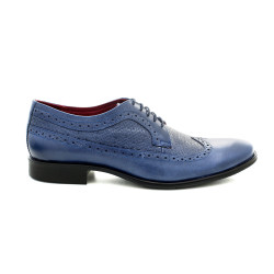 Елегантни мъжки обувки от естествена кожа МН Stan 210601 син | Мъжки официални обувки 
