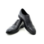 Елегантни мъжки обувки от естествена кожа МН Tody 130101 черен | Мъжки официални обувки 