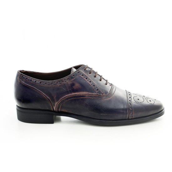 Елегантни мъжки обувки от естествена кожа МН Tody Antique 130401 син | Мъжки официални обувки 