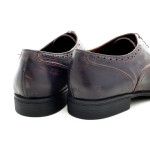 Елегантни мъжки обувки от естествена кожа МН Tody Antique 130401 син | Мъжки официални обувки 