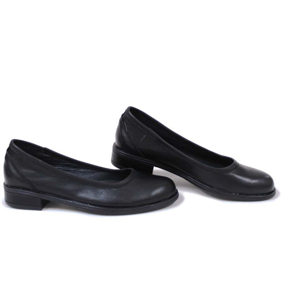 Анатомични български обувки от естествена кожа НЛМ 286-Аризона черен | Равни дамски обувки 