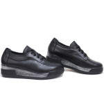 Анатомични български обувки от естествена кожа НЛМ 289-8218 черен | Обувки на платформа 