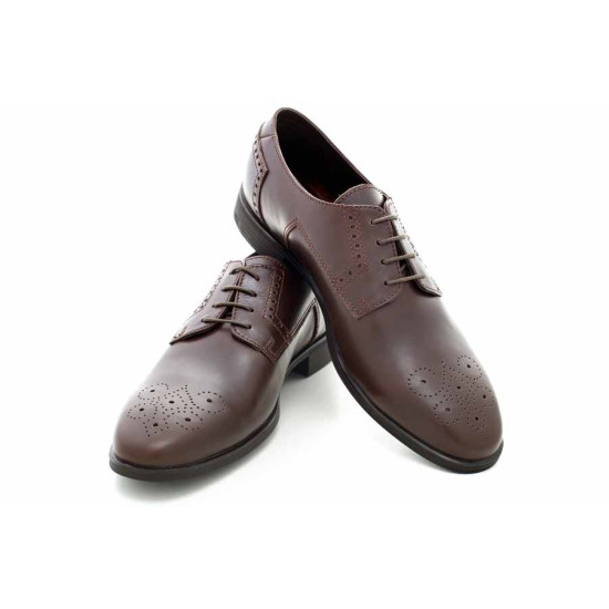 Български мъжки обувки, стилен дизайн, естествена кожа, гъвкаво ходило / МН Lewis т.кафяв
