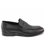 Анатомични мъжки обувки, естествена кожа, елегантни, мокасина, класически / ТЯ 470 черен