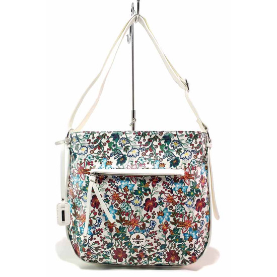 Цветна дамска чанта, еко-кожа, допълнителна дръжка, немска / Rieker H1046-90 цветна
