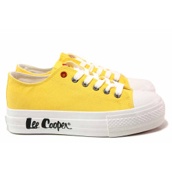 Анатомични спортни обувки, "мемори" пяна, текстил в ярък цвят, гъвкави / Lee Cooper 801-15 жълт