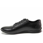 Мъжки обувки от естествена гладка кожа, FLEX система, спортно-елегантни / ЛД 310 черен-22