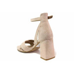 Дамски сандали на висок ток, естествен набук, леки, стилни / S.Oliver 5-28309-38 роза