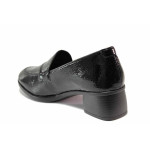Дамски ортопедични обувки на среден ток, лачена еко-кожа, подвижна стелка, олекотени / Remonte R8800-02 черен