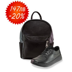 Дамски комплект обувки и чанта / НЛ 289-0123 черен - Ш 563 черен