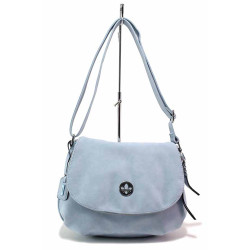 Дамска чанта от еко-кожа за през рамо в нежен цвят / Rieker H1117-10 св.син