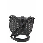 Стилна дамска чанта, еко-кожа, регулируема дръжка, немска / Marco Tozzi 2-61112-20 черен
