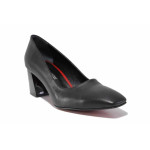 Актуални дамски обувки, естествена кожа, класически, среден ток / ТЯ 752-40 черен