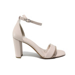 Анатомични дамски сандали, висококачествена еко-кожа, висок ток / Marco Tozzi 2-28022-30 розов