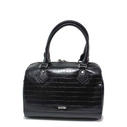 Малка немска чанта, дамска, еко-кожа, тип куфарче / Rieker H1321-00 черен