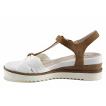 Дамски анатомични сандали, висококачествена еко-кожа, олекотени, платформа / S.Oliver 5-28205-30 бял