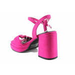 Дамски сандали на висок ток, олекотени, анатомични, висококачествен еко-велур / Marco Tozzi 2-28360-20 розов