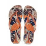 Анатомични бразилски чехли, дамски, гъвкави, висококачествен материал / Ipanema 83325 бежов-розов-оранжев