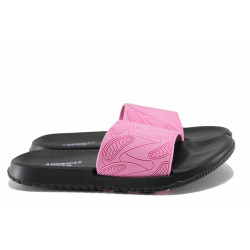 Анатомични дамски чехли, висококачествен гумен материал, гъвкави, леки / АБ 97-23 розов-черен