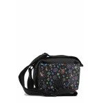 Дамска чанта през рамо, еко-кожа, цветни апликации, мини модел / Rieker H1455-02 черен