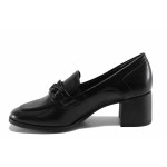 Анатомични обувки на среден ток, еко-кожа, дамски, за широко стъпало, леки / Jana 8-24470-41 черен