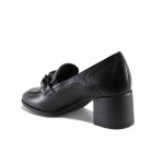 Анатомични обувки на среден ток, еко-кожа, дамски, за широко стъпало, леки / Jana 8-24470-41 черен
