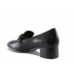 Дамски обувки на среден ток, естествена кожа, ANTISHOKK ходило, леки, мемори пяна / Caprice 9-24301-41 черен