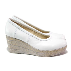 Анатомични обувки на платформа, дамски, естествена кожа, леки / НЛ 299-96145 бял