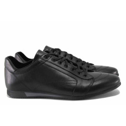 Анатомични турски обувки, естествена кожа, мъжки, ежедневни, подвижна стелка / ТЯ 809 черен