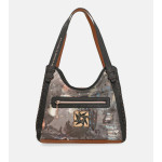 Дамска чанта с дълги дръжки, метален ключодължател от серията, дизайн вдъхновен от Япония, висококачествена еко - кожа / Anekke 37712-203