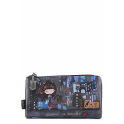 Атрактивно дамско портмоне, еко-кожа, RFID защита, арт елементи, голямо / Anekke 37809-907