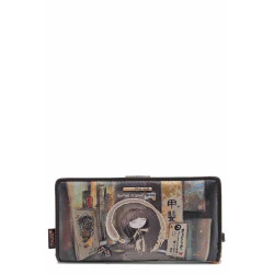Дамско портмоне с RFID защита, еко-кожа, арт щрихи, дръжка / Anekke 37709-901