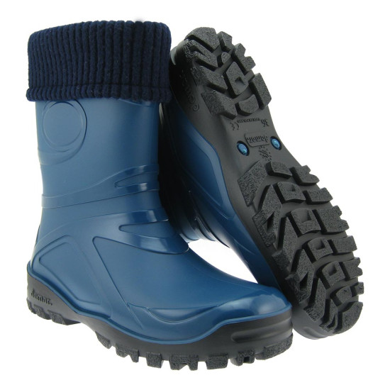 Юношески гумени ботуши, чорап от естествена вълна, водоустойчиви, гъвкави / Demar 0465 т.син