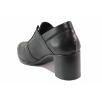 Анатомични дамски обувки от естествена кожа, среден ток, български, стилни / НЛМ 335-527 черен