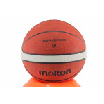 Баскетболна топка, гума, одобрена, размер 5, дълбоки канали / Molten B5G2000 оранжев