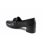 Дамски ортопедични обувки, естествена кожа, ANTISTRESS ходио, среден ток, ластик / Rieker 41660-00 черен