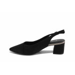 Анатомични дамски обувки, еко-велур, среден ток, класически / Marco Tozzi 2-29602-42 черен