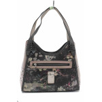 Дамска чанта носеща летен привкус, къси дръжки, цип и магнитни копчета / Anekke 38822-203 розов