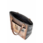 Дамска чанта с дълги дръжки, скрити джобове с цип в предната и задна част, серия Холивуд / Anekke 38702-047 сив