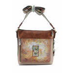 Практична дамска чанта с дълга дръжка, стил пътешественик / Anekke 38803-069 кафяв