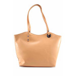 Дамска чанта за през рамо, еко-кожа, перфорация на цветя, тип торба / Rieker 1369-38 корал