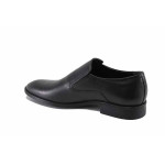 Анатомични мъжки ежедневни обувки, естествена кожа, наличен ластик / ТЯ 88 черен