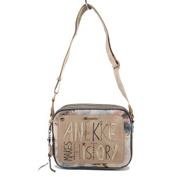 Дамска чанта с дълга дръжка, метален ключодържател, джобове с цип / Anekke 38713-188 бежов