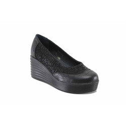 Анатомични дамски обувки на платформа, естествена кожа, български, леки / НЛ 300-22861 черен леопард