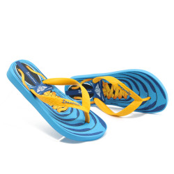 Бразилски детски чехли, PVC материал, ароматизирани, гъвкави, леки / Ю Ipanema 81263 син-жълт