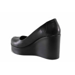 Анатомични дамски обувки, естествена кожа, платформа, олекотени, ежедневни / МИ 787 черен