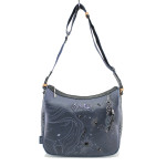 Дамска чанта от висококачествена еко кожа, от серията Наука, дълга регулируема дръжка / Anekke 38753-170 черен
