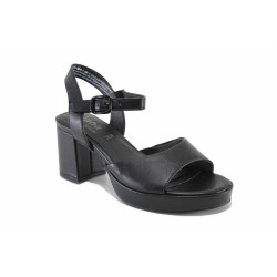 Ежедневни дамски сандали от висококачествена еко - кожа, модел за широко стъпало, противохлъзгаща подметка / Jana 8-28379-42H черен